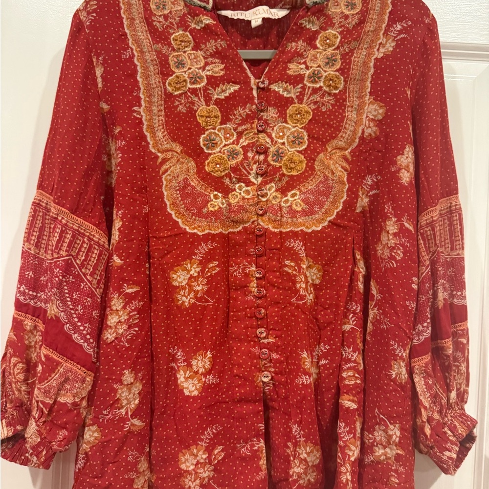 Bohemian Red Floral Top